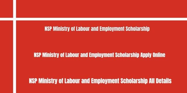 NSP Ministry of Labour and Employment Scholarship