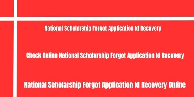 National Scholarship Forgot Application Id Recovery