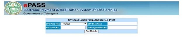 Telangana Overseas Scholarship Application Print